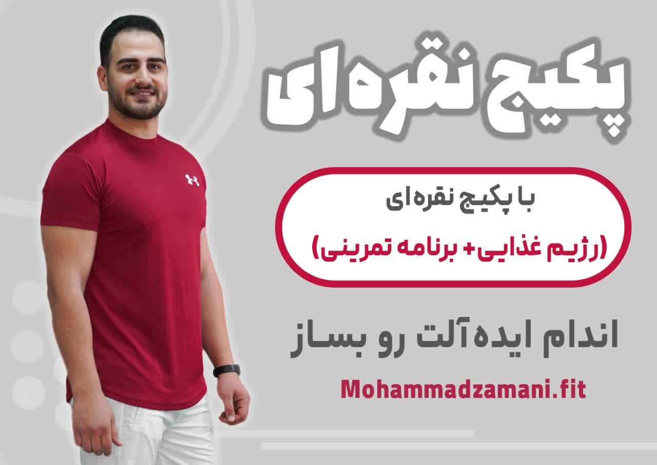 پکیج نقره ای محمدز مانی فیت شامل موارد رژیم غذایی و برنامه تمرینی است.